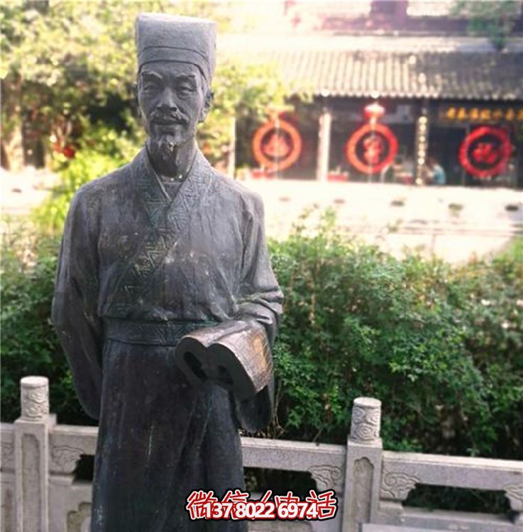 玻璃鋼仿古銅雕塑，為校園景區增添古代人物風(fēng)采