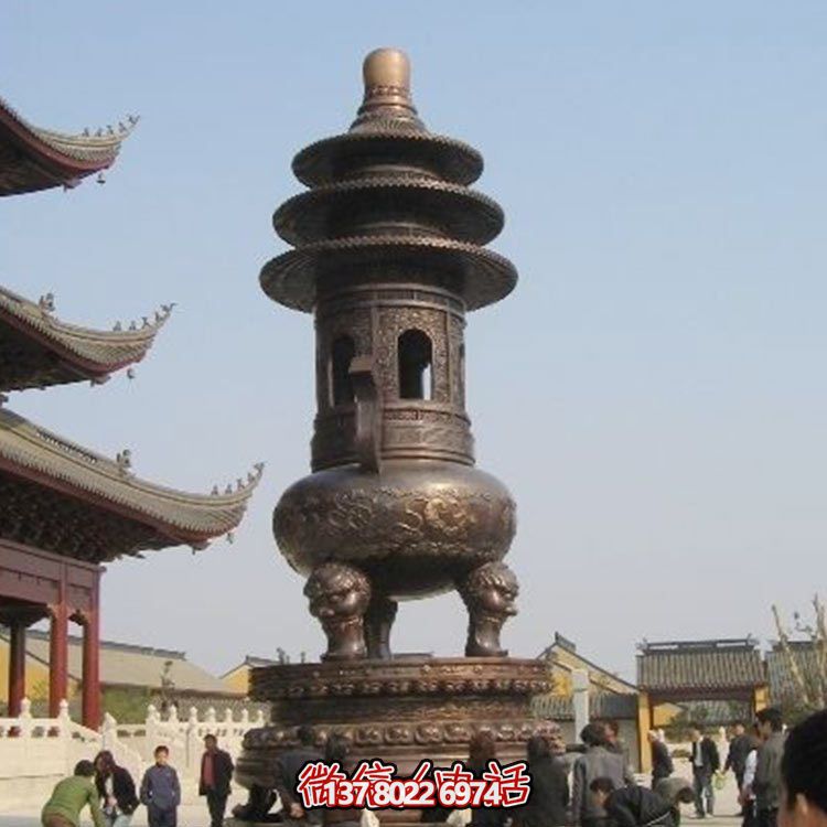 精美鑄銅大型寶蓋香爐，祈福燒香進(jìn)寶