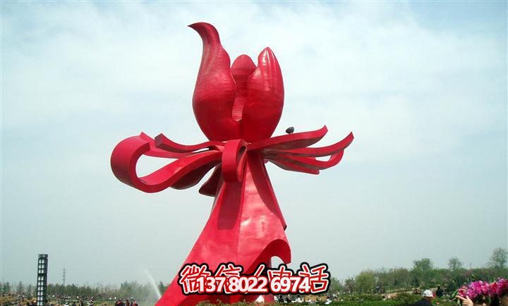 大型紅色不銹鋼雕塑紫荊花，給你的廣場(chǎng)帶來(lái)美景