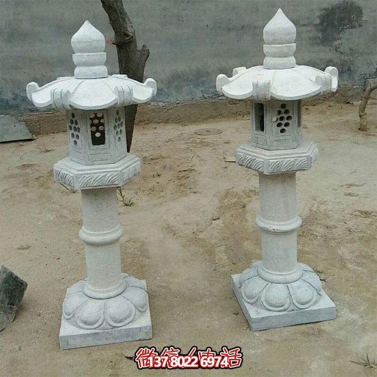 太陽(yáng)能仿古中式大理石石燈，點(diǎn)亮你的花園
