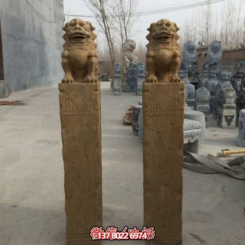砂巖拴馬柱擺件，為你的寺廟門(mén)口增添優(yōu)雅氣息