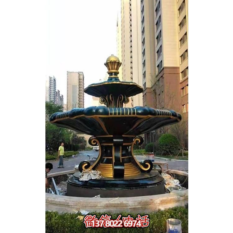 歐式風(fēng)格石雕大型噴泉雕塑，點(diǎn)綴別墅小區