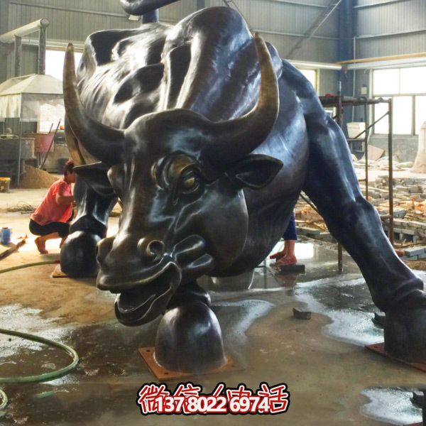 黑色玻璃鋼玻璃創(chuàng  )意華爾街牛