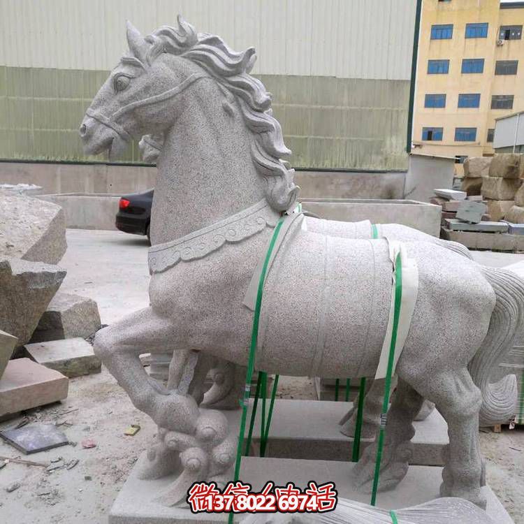 主題砂巖雕刻馬擺件，點(diǎn)綴園林廣場(chǎng)美景