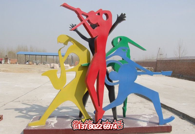 彩色不銹鋼抽象人物樂(lè )隊雕塑 彩色不銹鋼抽象人物樂(lè )隊雕塑