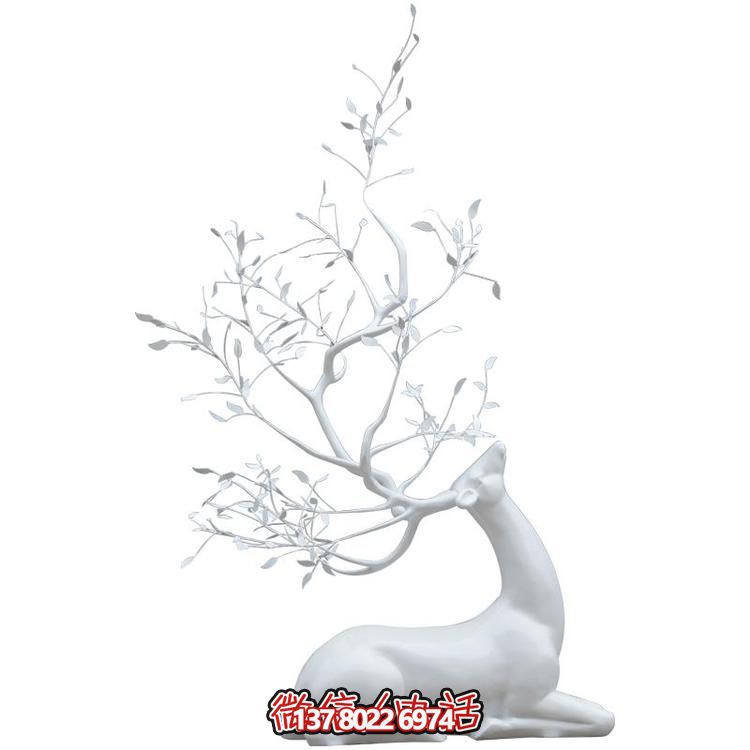 玻璃鋼雕塑梅花鹿，抽象戶(hù)外園林裝飾