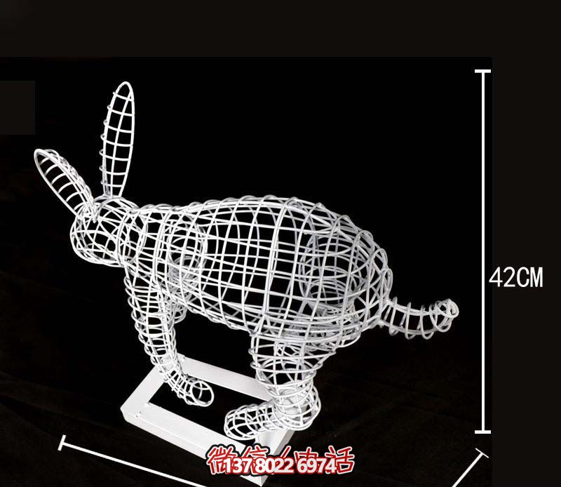 鏤空不銹鋼兔子雕塑，為您的室內裝飾添彩