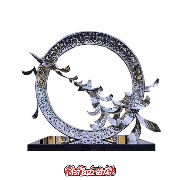 不銹鋼創(chuàng  )意鴿子圓環(huán)擺件，裝點(diǎn)戶(hù)外園林景觀(guān)