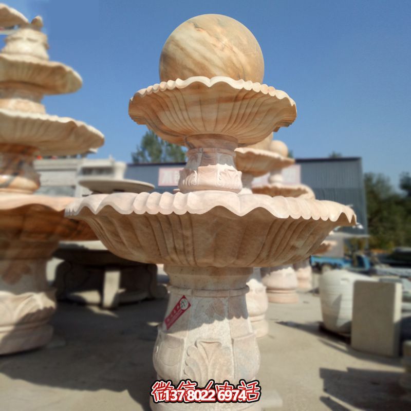 私家庭院風(fēng)水紅景觀(guān)，點(diǎn)綴晚霞夢(mèng)幻雕塑?chē)娙? title=