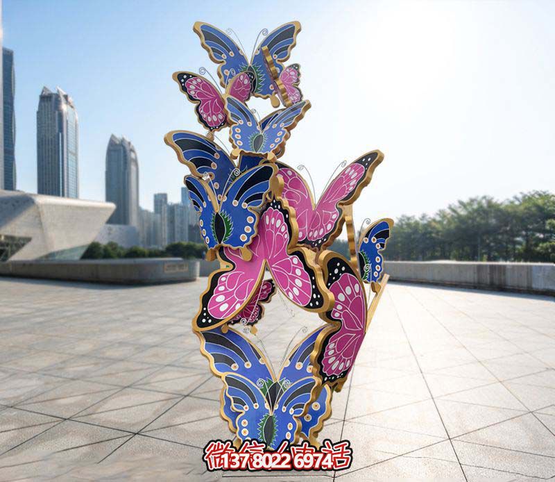 創(chuàng  )意不銹鋼蝴蝶雕塑