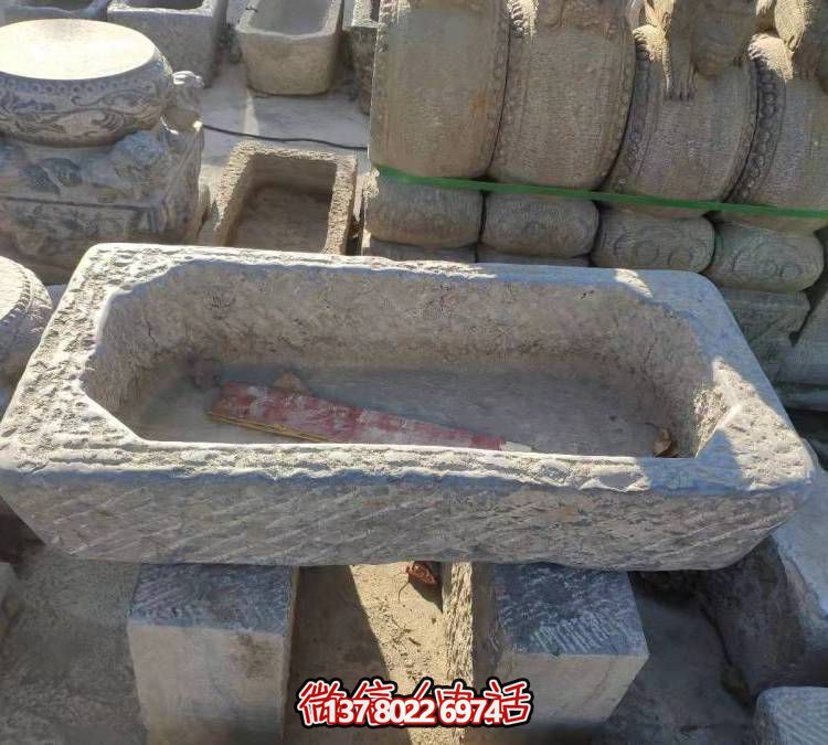 經(jīng)典大理石雕刻老石槽養魚(yú)水池
