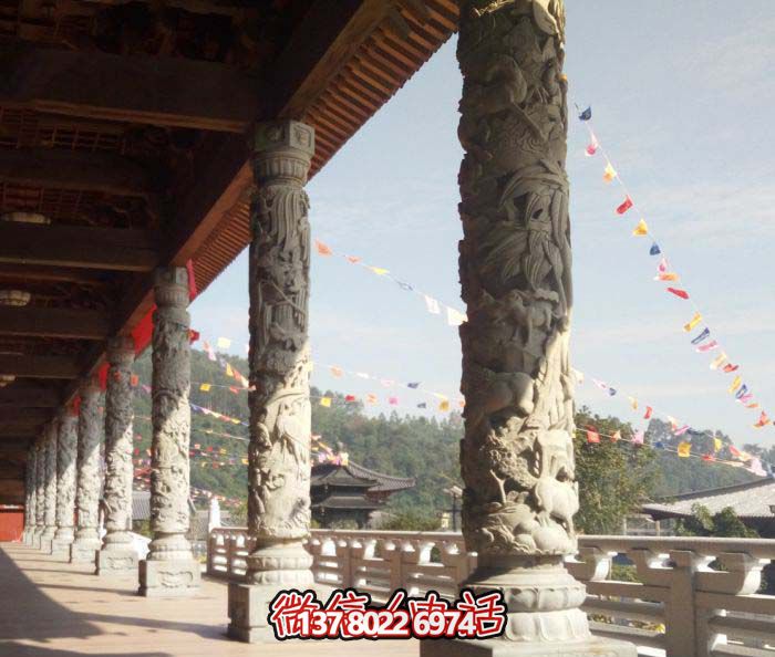 傳承古典藝術(shù)，精美石雕龍柱漢白玉浮雕