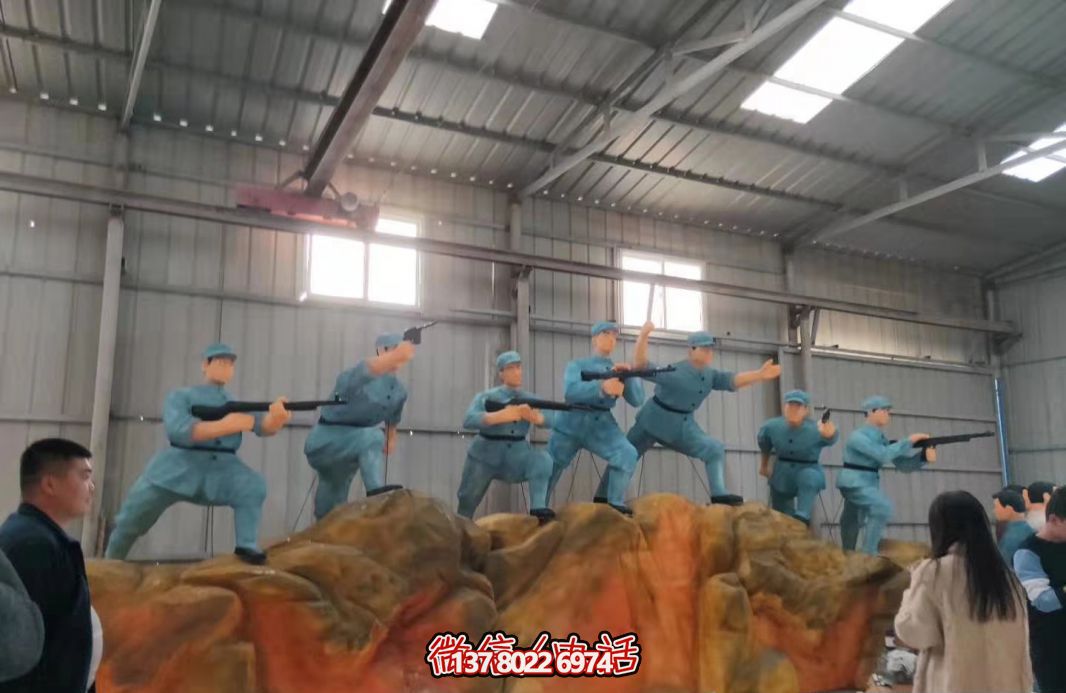 玻璃鋼抗戰英雄仿真雕塑景觀(guān)裝置