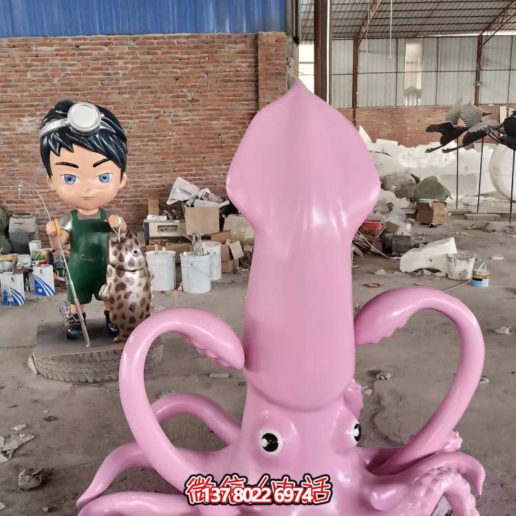 玻璃鋼章魚(yú)仿真雕塑一種大型戶(hù)外景觀(guān)裝置