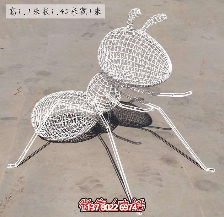 不銹鋼網(wǎng)格照明螞蟻雕塑，點(diǎn)亮大型園林景觀(guān)