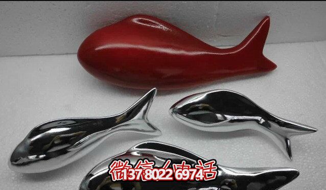 精致簡(jiǎn)約不銹鋼魚(yú)雕塑，點(diǎn)綴室內裝飾