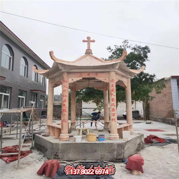 天然大理石涼亭，營(yíng)造休閑庭院