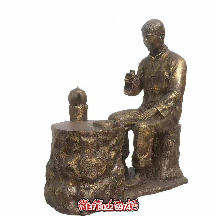 仿銅玻璃鋼人物小品雕塑，景觀(guān)戶(hù)外公園裝飾