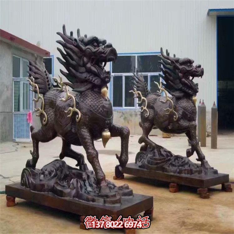 山水之藝，大型銅雕麒麟神雕塑