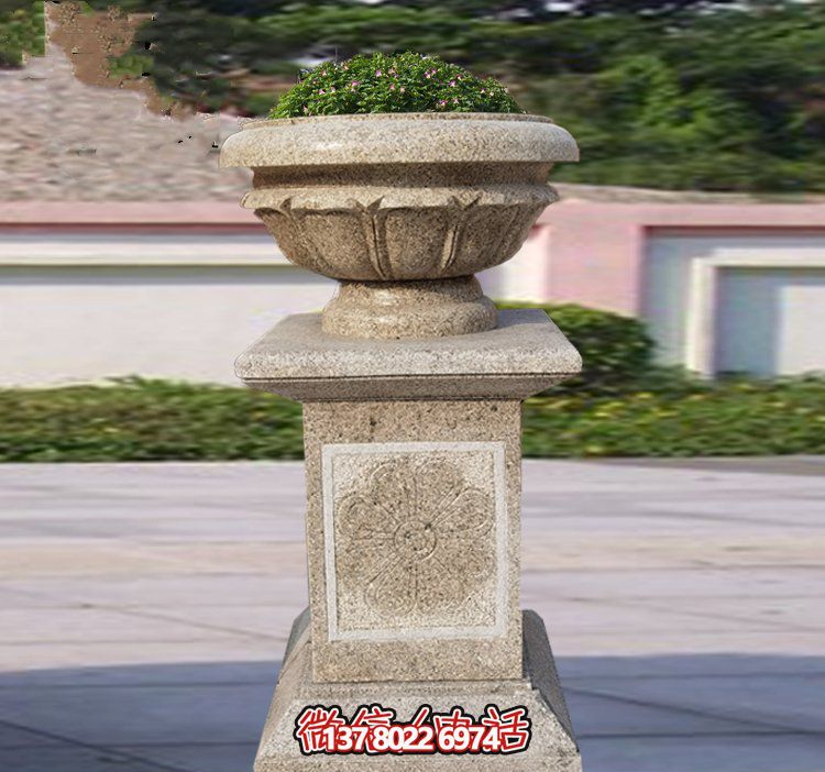 精美石雕花缽，添彰歐式庭院裝飾