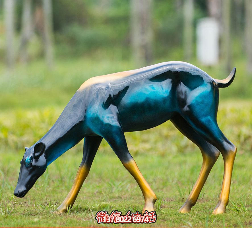 玻璃鋼彩繪梅花鹿雕塑，裝點(diǎn)園林景觀(guān)