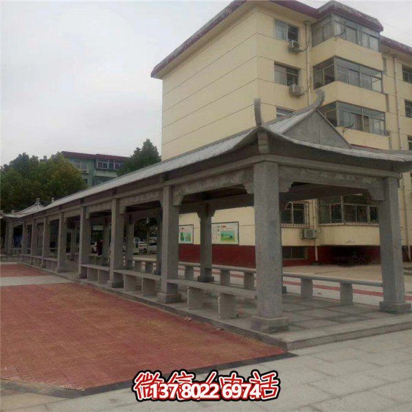 仿古建筑石雕長(cháng)廊亭子，打造文化小區廣場(chǎng)雕塑