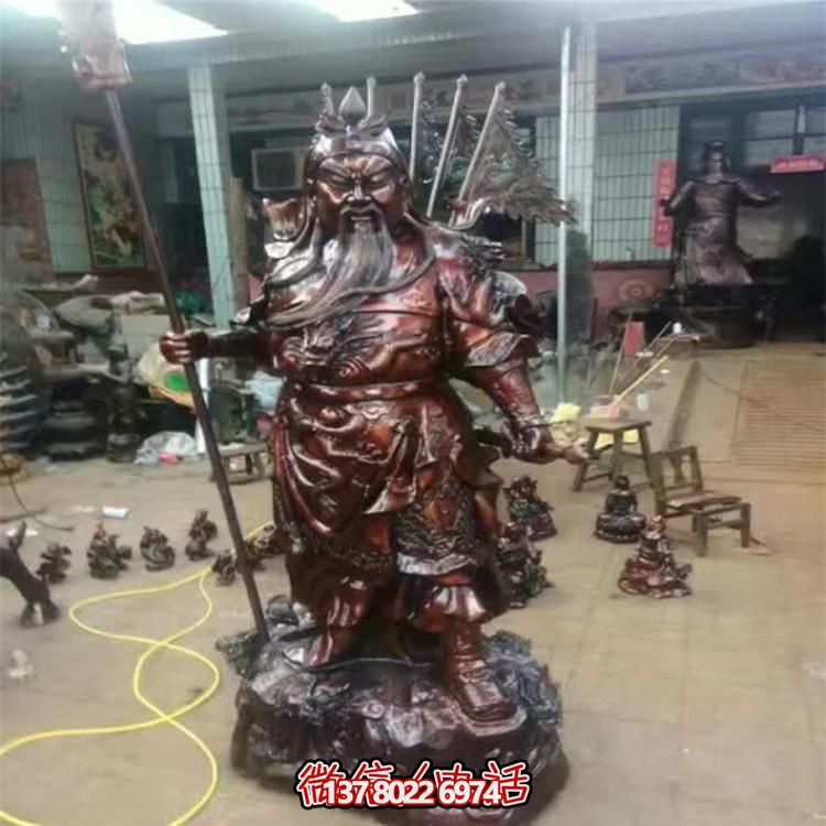 高大壯觀(guān)的立式大型銅雕財神武雕塑