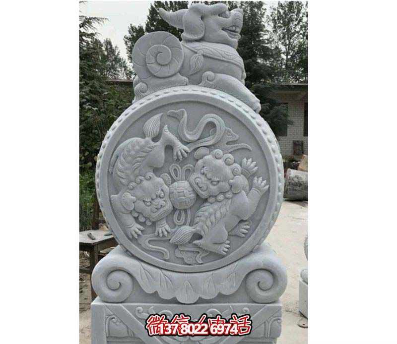 精美大理石抱鼓石雕塑，點(diǎn)綴園林景觀(guān)