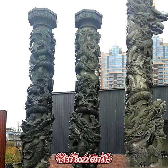 仿青石中國龍柱，為酒店門(mén)前增添靈動(dòng)氣息