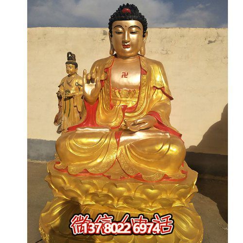 玻璃鋼貼金佛像供奉宗教景觀(guān)