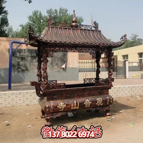 傳統中式香爐宗教雕塑，祈福上香