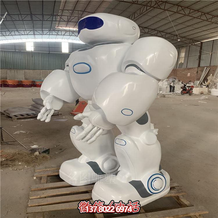 玻璃鋼制卡通戶(hù)外商場(chǎng)機器人雕塑