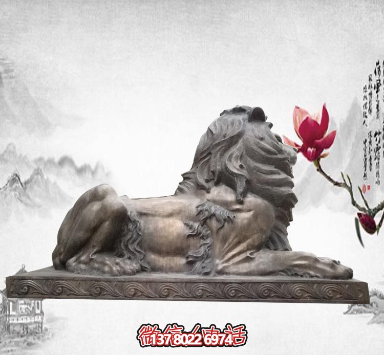 不銹鋼大型仿真動(dòng)物臥著(zhù)獅子雕塑 不銹鋼大型仿真動(dòng)物臥著(zhù)獅子雕塑
