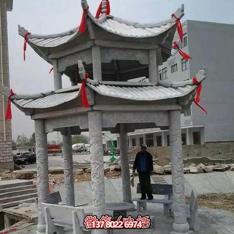 中式古典仿古青石涼亭擺件——點(diǎn)綴園林景區的美麗風(fēng)景