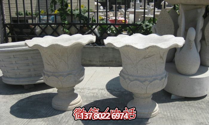 歐式大理石花盆石雕雕塑，締造公園景區精美景觀(guān)