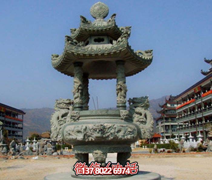 仿古寶蓋龍浮雕香爐，點(diǎn)綴景區廣場(chǎng)