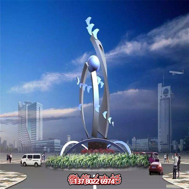 大型不銹鋼抽象藝術(shù)飛翔雕塑，豐富景觀(guān)廣場(chǎng)