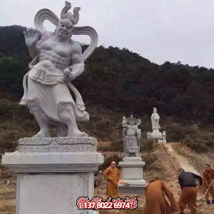 精美大理石景觀(guān)雕塑，體現四大金剛之美