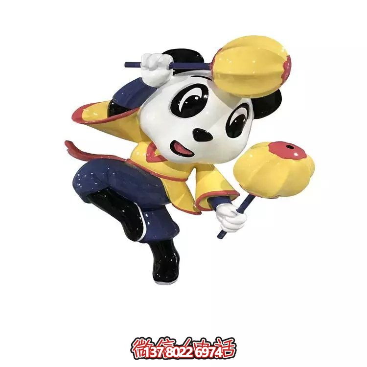 創(chuàng  )意戶(hù)外玻璃鋼熊貓雕塑