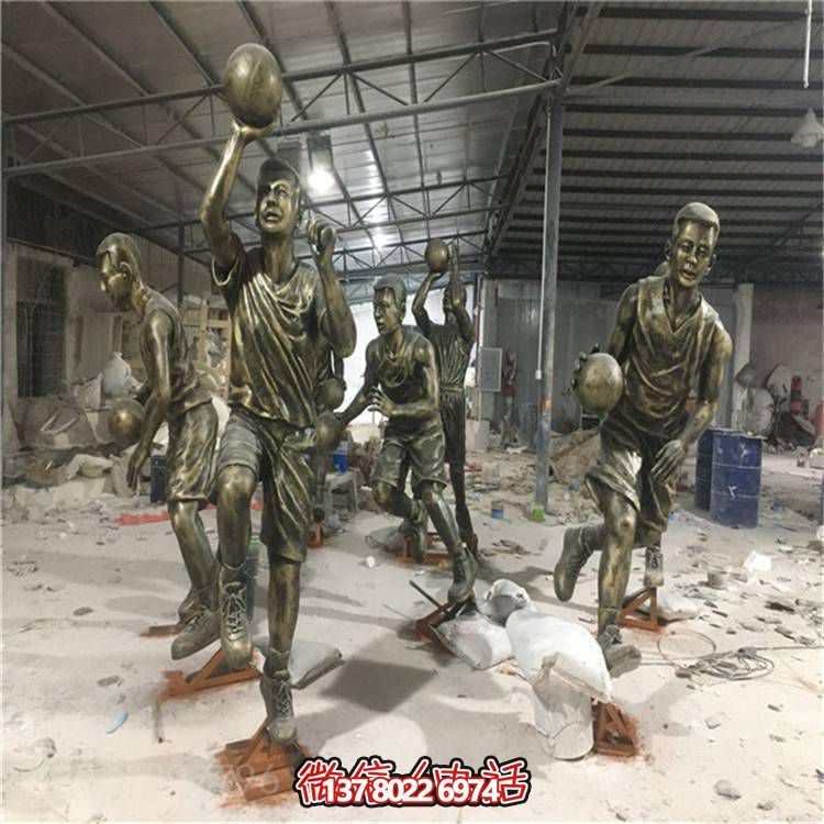 校園仿銅玻璃鋼運動(dòng)人物雕塑