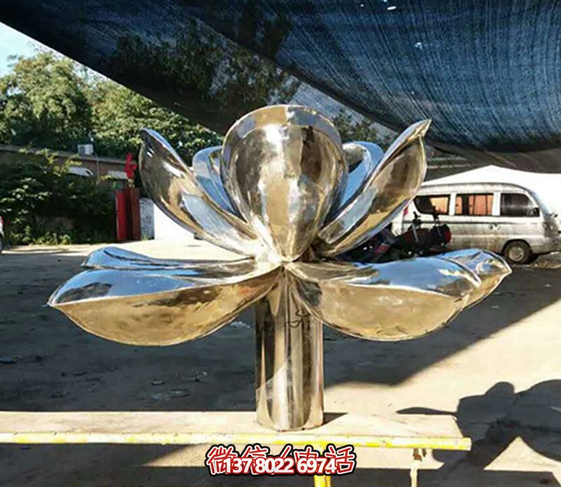 不銹鋼荷花小區景觀(guān)雕塑 不銹鋼荷花小區景觀(guān)雕塑
