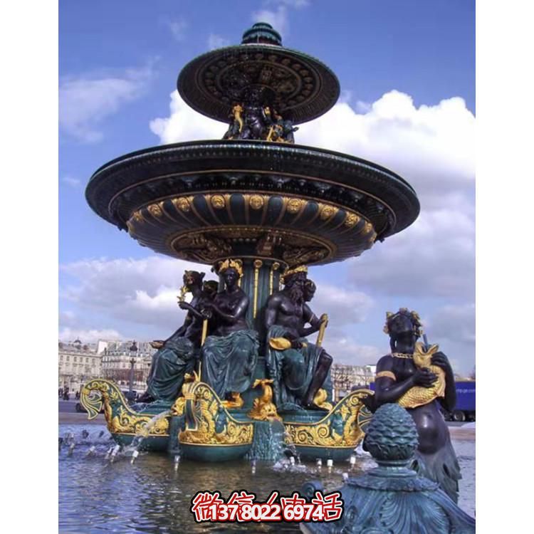 歐式戶(hù)外創(chuàng  )意銅雕噴泉雕塑