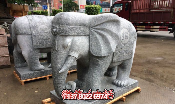 精美大理石雕塑藝術(shù)品，驚艷展現大象的宏偉氣勢