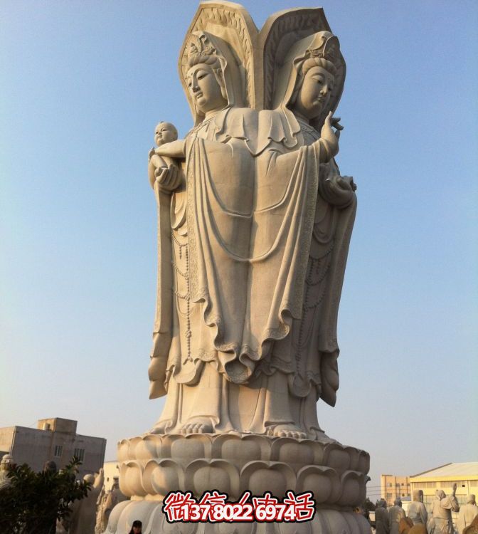 大型觀(guān)音大理石雕塑，精美的園林景觀(guān)裝飾