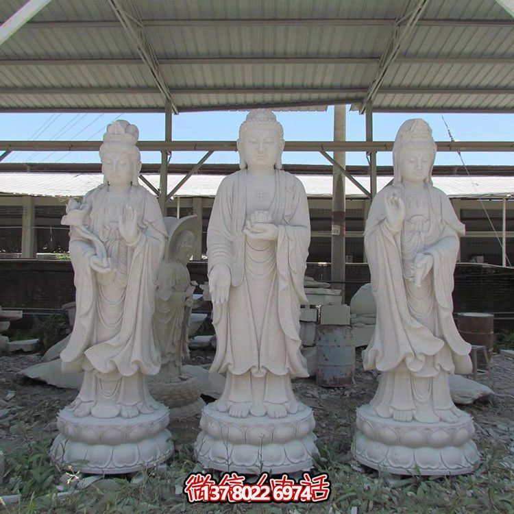 精美雕刻觀(guān)音擺件囊括花崗巖石雕塑與彌勒佛雕塑
