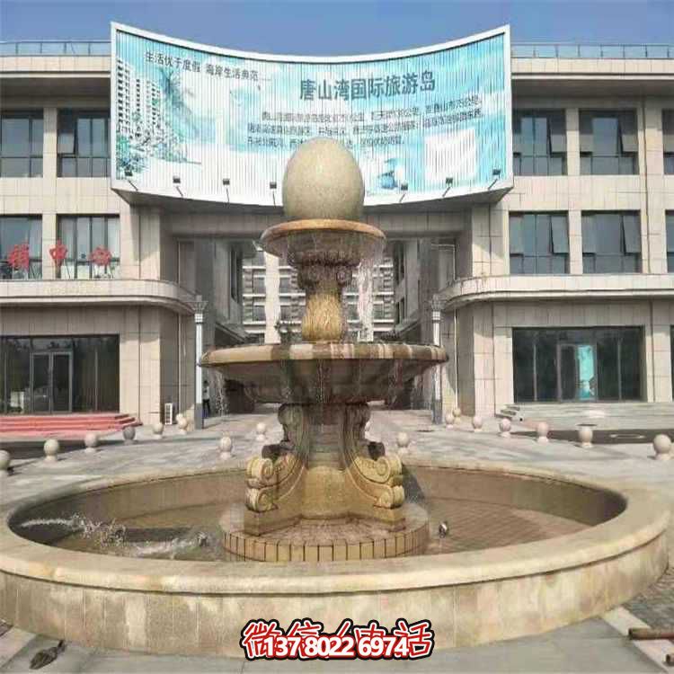 精致石雕噴泉，美化小區、別墅、大理石環(huán)境