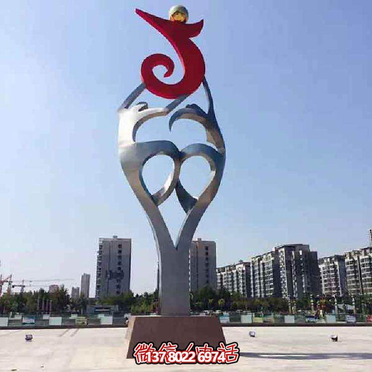 不銹鋼抽象景觀(guān)標志雕塑