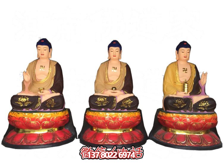 玻璃鋼仿真彩繪如來(lái)佛祖供奉雕塑，擁有神秘而又寧靜的氣息