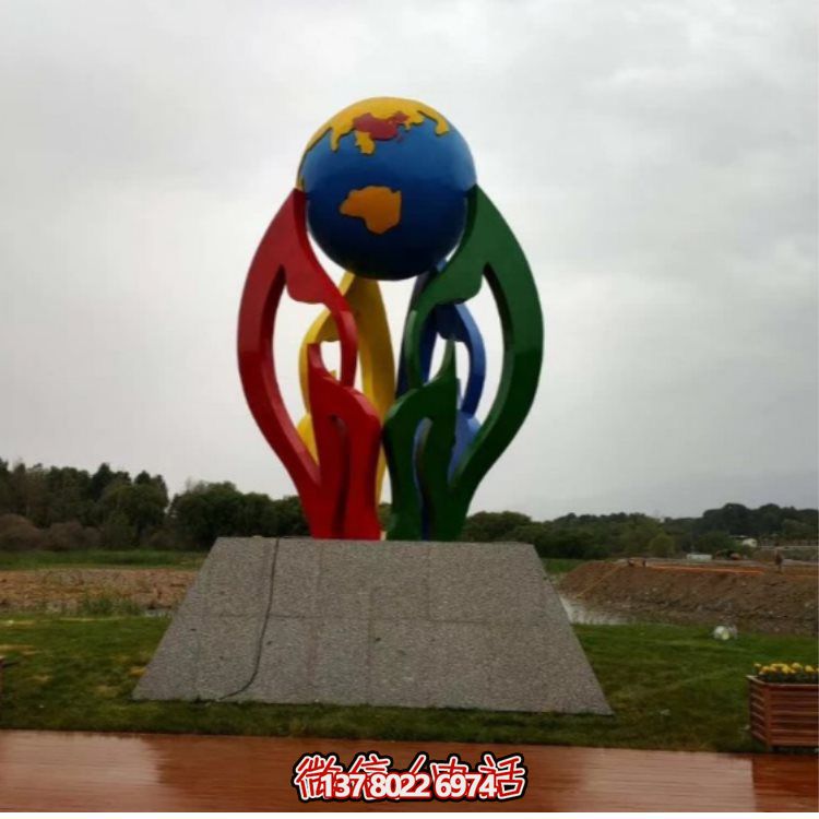 大型不銹鋼彩繪噴漆雕塑，為景區景觀(guān)廣場(chǎng)增色