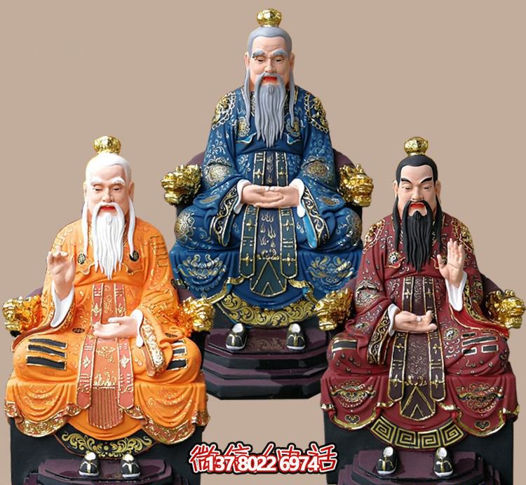 玻璃鋼老子三清尊神佛像，精美彩繪全景展示梵形神寶君